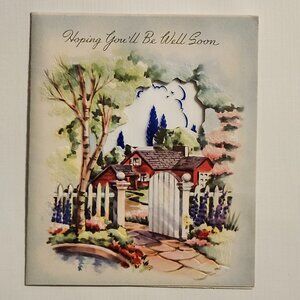 VINTAGE Greeting Card Get Well Soon 1855 C